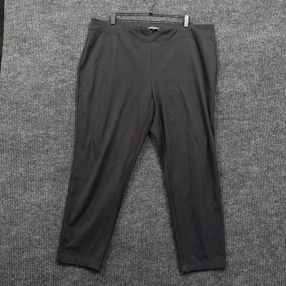 Eileen Fisher Woman Pants Womens 2X Black Tencel Stretch Pull On Straight Leg
